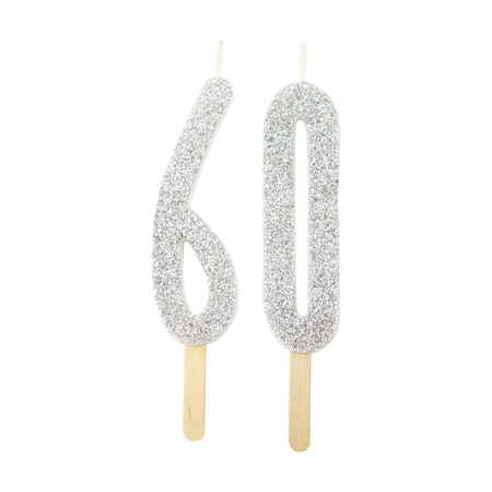 PME Świeczka cyfra 0, srebrny