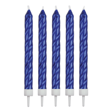 PME Świeczki niebieskie Happy Birthday (16 sztuk) niebieski