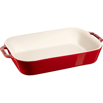 STAUB COOKING Prostokątny półmisek ceramiczny 4.5 ltr, czerwony
