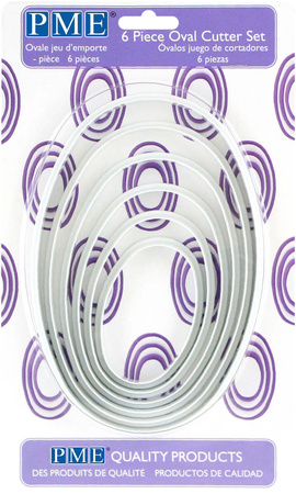 PME Wykrawaczki do ciastek owal (6 sztuk)