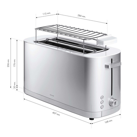 ZWILLING ENFINIGY Toster duży z rusztem srebrny