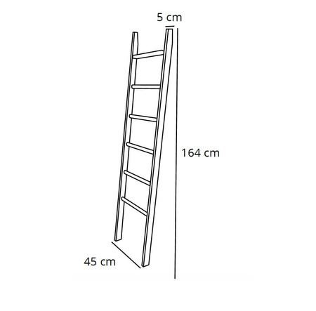 ARREDAMENTI AXEL Wieszak - 167 x 44.5 cm, biały
