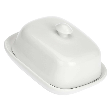 LA PORCELLANA BIANCA TERRINE Maselnica z pokrywką 18 x 14 cm