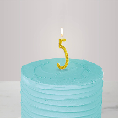 PME Świeczka cyfra 5, złoty