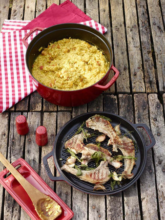 STAUB SERVING Zestaw do soli i pieprzu, czerwony