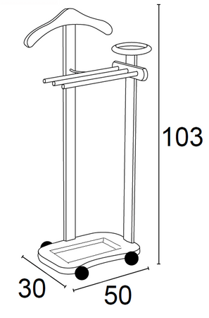 ARREDAMENTI ANTIMO Stojak na ubrania i garnitury - 44 x 35 cm, Brązowy