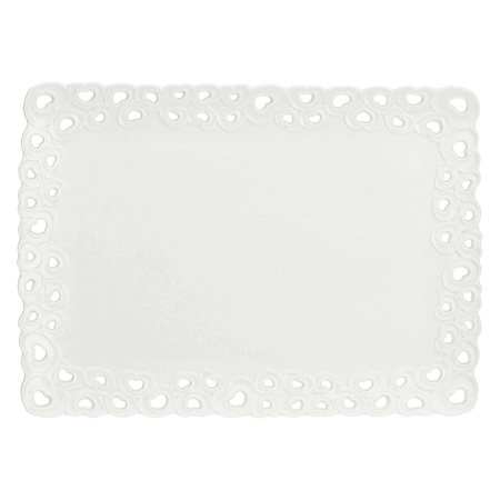 LA PORCELLANA BIANCA VALENTINO Zdobiona taca do serwowania 35 x 26 cm