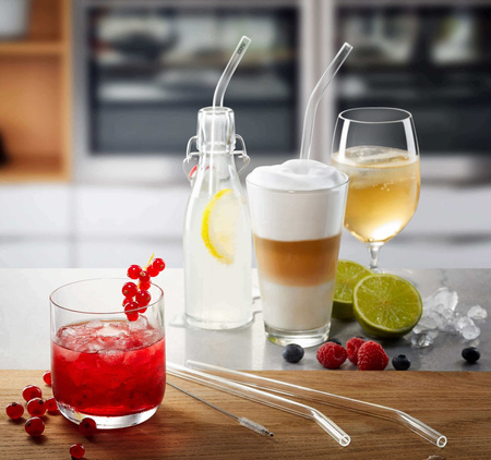 GEFU FUTURE Zestaw 4 szklanych słomek 23 cm