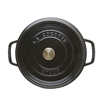 STAUB LA COCOTTE Garnek żeliwny okrągły wysoki 4.8 ltr, czarny