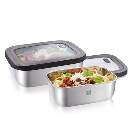 GEFU PROVIDO Zestaw 2 pojemników prostokątnych