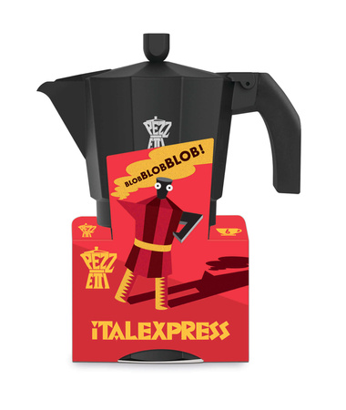 PEZZETTI ITALEXPRESS Emaliowana kawiarka (1 filiżanka) - Czarny