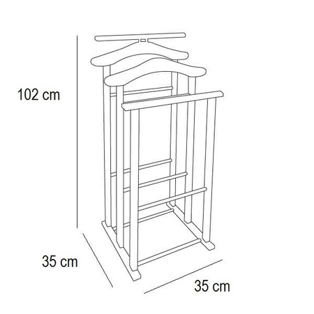 ARREDAMENTI MAXI Stojak na koszule i garnitur - 102 x 35 cm, Brązowy