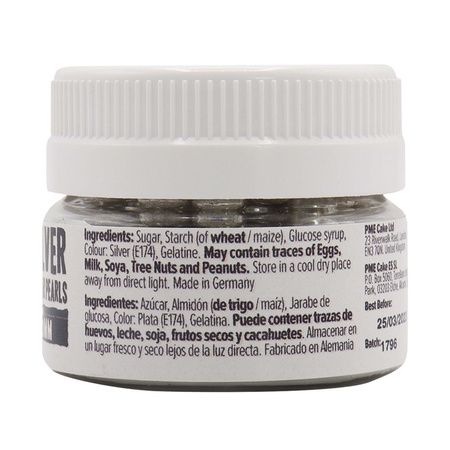 PME Cukrowe perełki dekoracyjne 100 g 6 mm, srebrny
