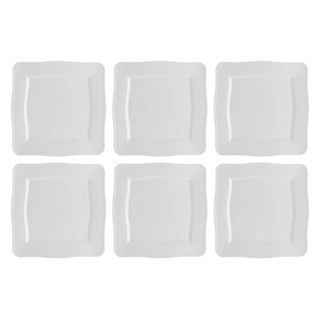 LA PORCELLANA BIANCA FLORENTINA Zestaw 6 talerzy kwadratowych 26.5 cm