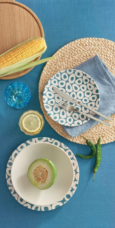 ROSE&TULIPANI SEA STONES Serwis obiadowy dla 6 osób