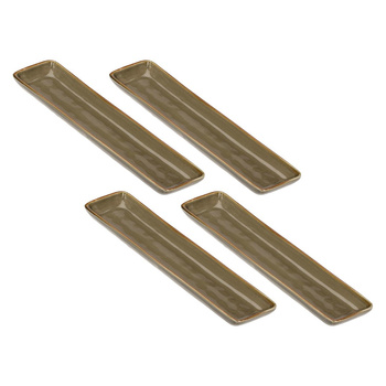 ROSE&TULIPANI CONCERTO GRIGIO TORTORA Zestaw 4 tac prostokątnych 32 x 8 cm