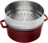 STAUB LA COCOTTE Garnek żeliwny okrągły z wkładem 5.2 ltr, grenadynowy