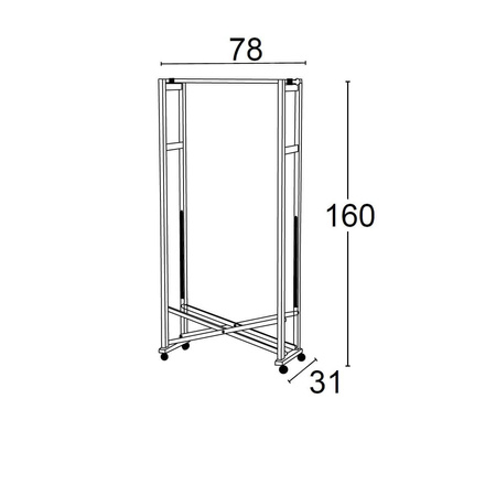 ARREDAMENTI GIULIUS Stojak na ubrania Giulius - 78 x 31 cm, Brązowy