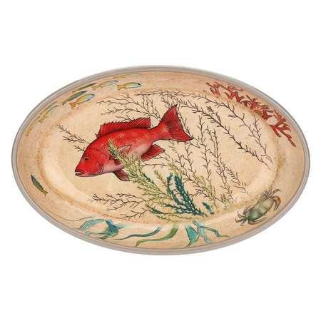 ROSE&TULIPANI SEA LIFE Zestaw 2 półmisków owalnych z melaminy 24 x 15 cm