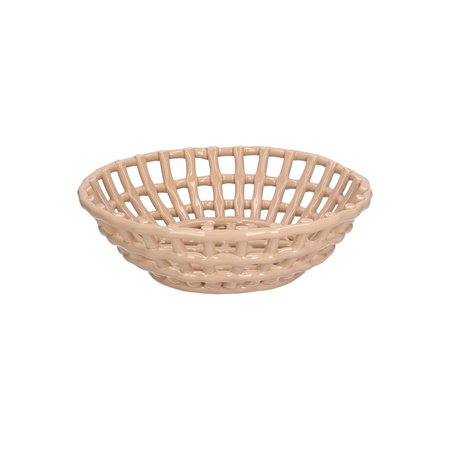 RITUALI DOMESTICI CATTURATA Koszyk okrągły beżowy 29.5 x 9 cm