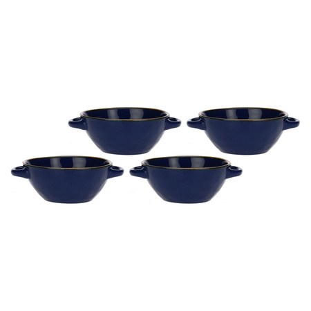 ROSE&TULIPANI CONCERTO BLU COBALTO Zestaw 4 misek do zupy 2H 600 ml