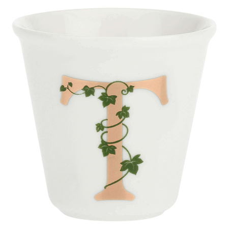 LA PORCELLANA BIANCA UNICO Filiżanka z łyżeczką 75 ml, Wzór T