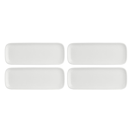 LA PORCELLANA BIANCA ESSENZIALE NEW AGE Zestaw 4 tac prostokątnych 30 x 11 cm