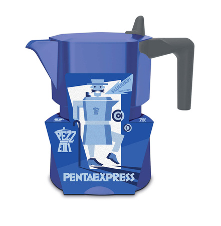 PEZZETTI PENTAEXPRESS Emaliowana kawiarka (1 filiżanka) - Granatowy