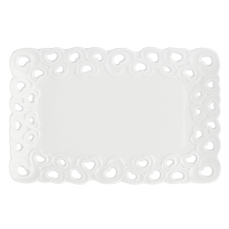 LA PORCELLANA BIANCA VALENTINO Zdobiona taca do serwowania 20 x 13 cm