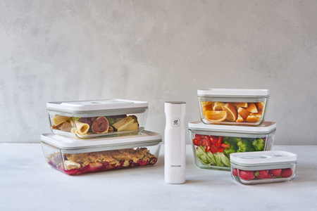 ZWILLING FRESH & SAVE Szklany pojemnik prostokątny 2.85 ltr, szary