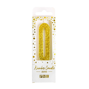 PME Świeczka cyfra 0, złoty