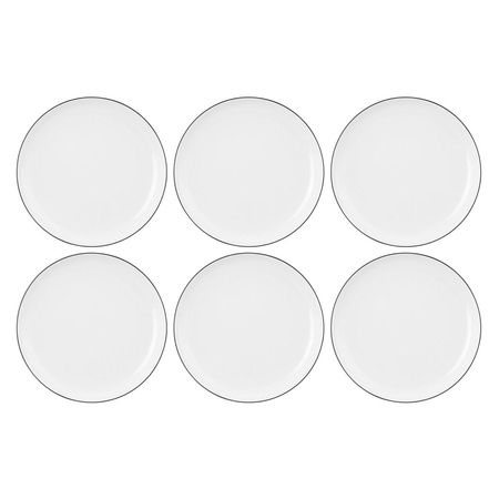 SELTMANN LIDO BLACK LINE Zestaw 6 talerzy obiadowych 17 cm