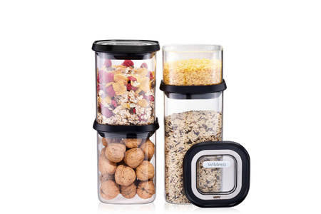 GEFU PANTRY Zestaw 4 szklanych pojemników