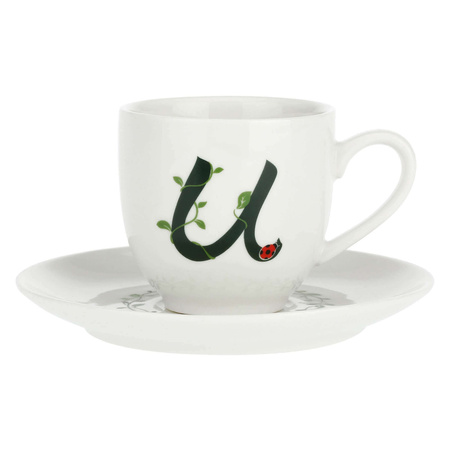LA PORCELLANA BIANCA SOLOTUA Filiżanka ze spodkiem 90 ml, Wzór U