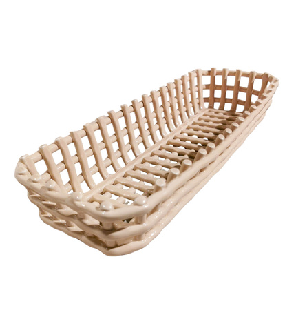 RITUALI DOMESTICI CATTURATA Koszyk prostokątny beżowy 40 x 12 x 8 cm