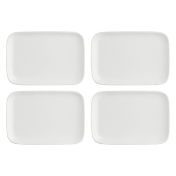 LA PORCELLANA BIANCA ESSENZIALE NEW AGE Zestaw 4 tac prostokątnych 22 x 15 cm