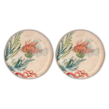 ROSE&TULIPANI SEA LIFE Zestaw 2 talerzy do sałatek z melaminy 21 cm