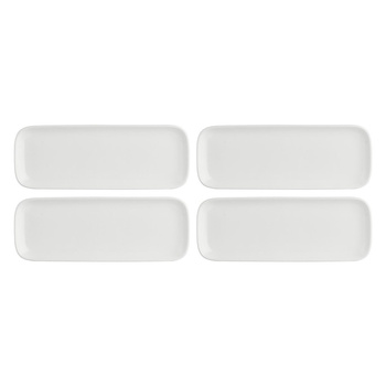 LA PORCELLANA BIANCA ESSENZIALE NEW AGE Zestaw 4 tac prostokątnych 30 x 11 cm