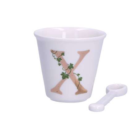 LA PORCELLANA BIANCA UNICO Filiżanka z łyżeczką 75 ml, Wzór X