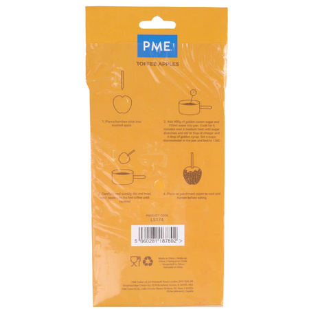 PME Patyczki bambusowe do jabłek w polewie toffee (30 sztuk) 13 cm