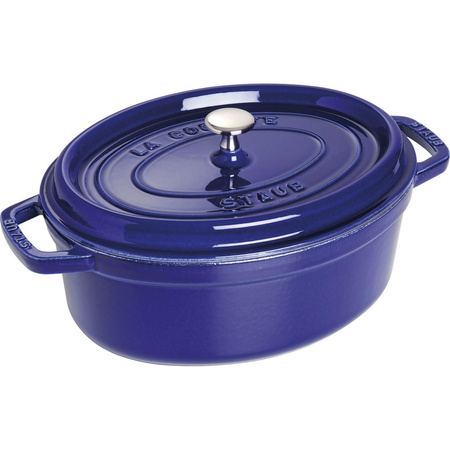STAUB LA COCOTTE Garnek żeliwny owalny 4.2 ltr, niebieski