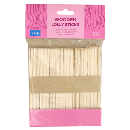 PME Drewniane patyczki do lizaków (50 sztuk) 11 cm