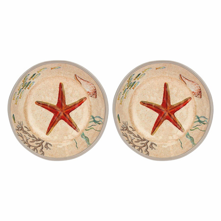 ROSE&TULIPANI SEA LIFE Zestaw 2 talerzy do zupy z melaminy 19.5 cm