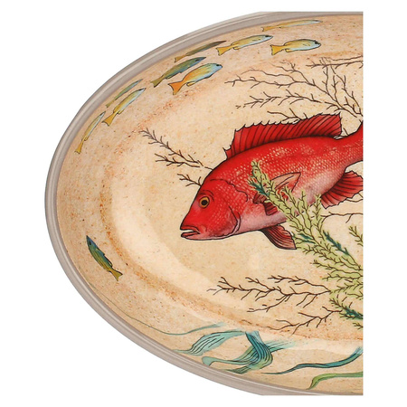 ROSE&TULIPANI SEA LIFE Zestaw 2 półmisków owalnych z melaminy 24 x 15 cm