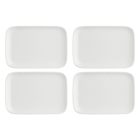 LA PORCELLANA BIANCA ESSENZIALE NEW AGE Zestaw 4 tac prostokątnych 30 x 22 cm