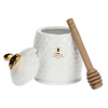 LA PORCELLANA BIANCA APEREGINA ORO Pojemnik na miód z łyżeczką 8 cm