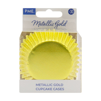 PME Metaliczne papilotki do babeczek (30 sztuk) złoty