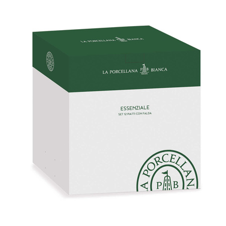 LA PORCELLANA BIANCA ESSENZIALE Zestaw 12 talerzy z rantem