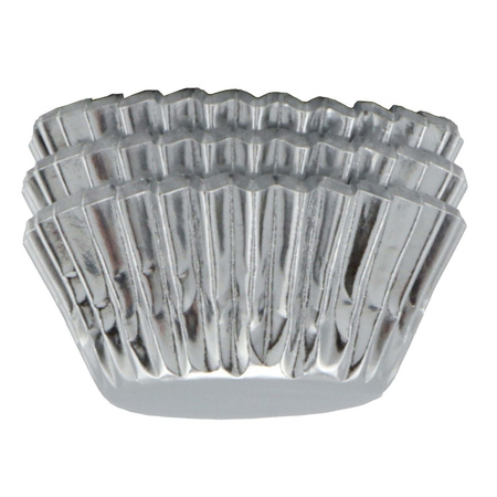 PME Metaliczne mini papilotki na muffinki (45 sztuk) srebrny