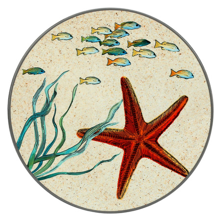 ROSE&TULIPANI SEA LIFE Podstawka okrągła 20 cm rozgwiazda